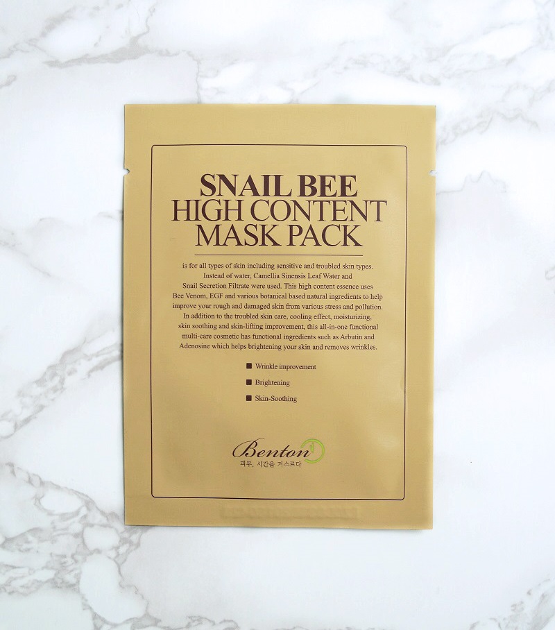 Snail Bee High Content Mask Pack -kangasnaamio